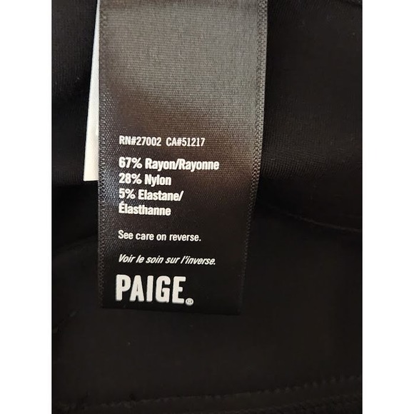Paige Winona High Rise Slit Hems Bootcut Black Stretch Pants Women's Size 30 - Picture 5 of 6